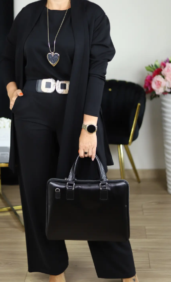 Elegant 3-Piece Set Including a Long Cardigan, Top, and Pants