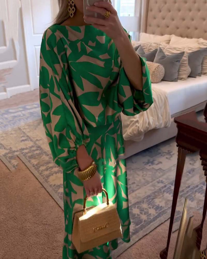 Ashley™ | Two-Piece Printed Set with Lantern Sleeves